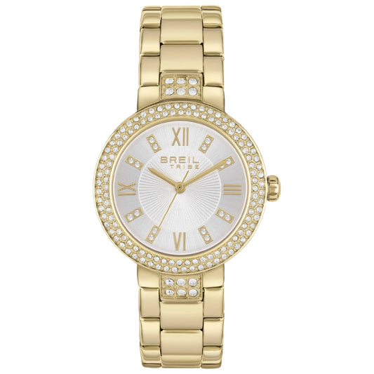 Orologio Solo Tempo Donna Breil Tribe Dance Floor EW0561 in Acciaio IP Gold con Cristalli e Quadrante Bianco - Arena Gioielli  - Breil