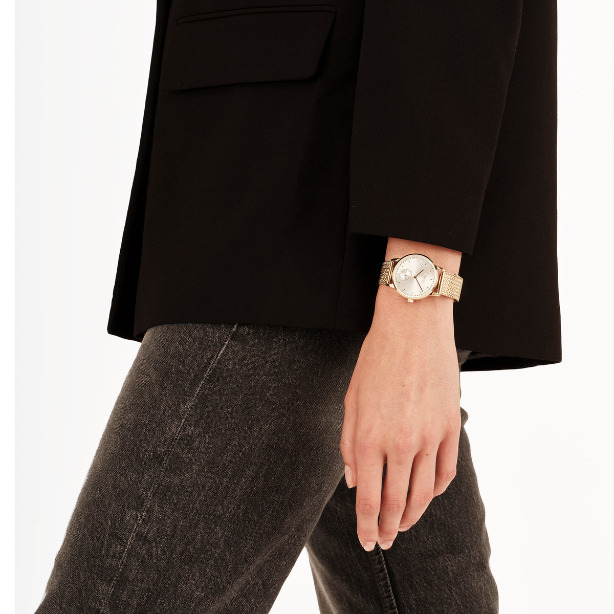 Orologio Solo Tempo Donna Breil Tribe Drop EW0803 in Acciaio Gold e Maglia Mesh con Cristalli - Breil