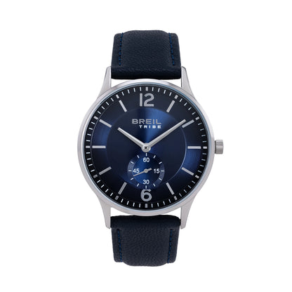 Orologio Solo Tempo Uomo Breil Tribe Belmont EW0851 in Pelle Blu e Acciaio con Quadrante Blu 39 mm