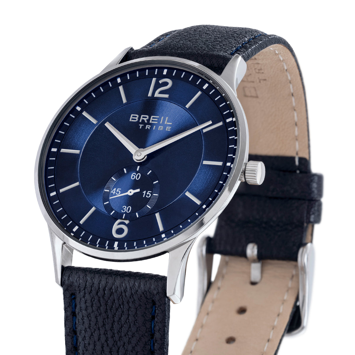 Orologio Solo Tempo Uomo Breil Tribe Belmont EW0851 in Pelle Blu e Acciaio con Quadrante Blu 39 mm - Breil