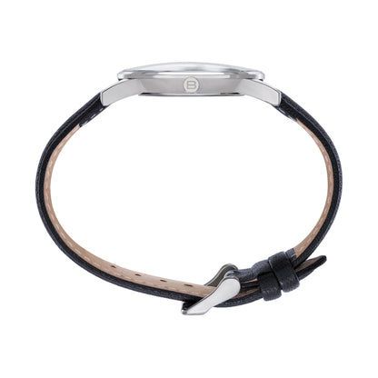Orologio Solo Tempo Uomo Breil Tribe Belmont EW0852 in Pelle Nera e Acciaio con Quadrante Argento 39 mm