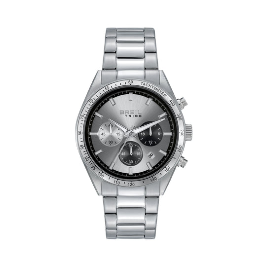 Orologio Cronografo Uomo Breil Tribe Eco EW0858 in Acciaio Silver con Quadrante Argento 42 mm - Arena Gioielli  - Breil