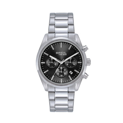 Orologio Cronografo Uomo Breil Tribe Upton EW0860 in Acciaio Silver con Quadrante Nero 41 mm