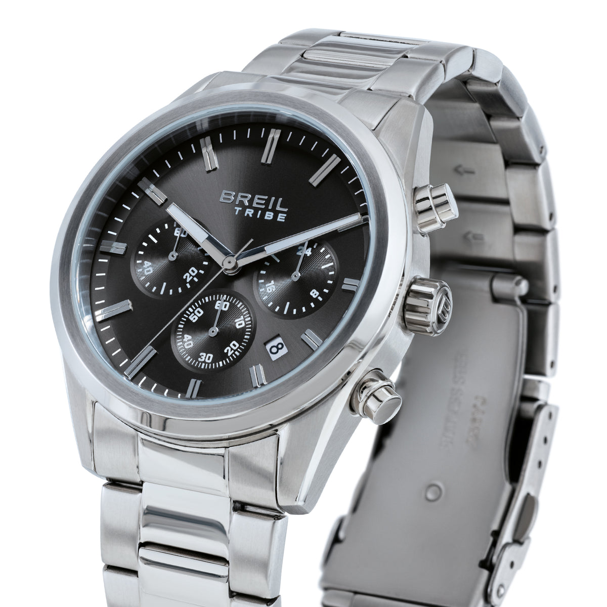 Orologio Cronografo Uomo Breil Tribe Upton EW0860 in Acciaio Silver con Quadrante Nero 41 mm - Breil
