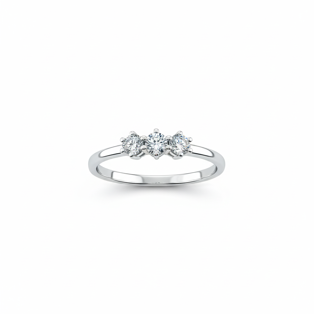 Anello donna trilogy con zirconi in oro bianco 18 carati - Arena Gioielli  - Arena Gioielli