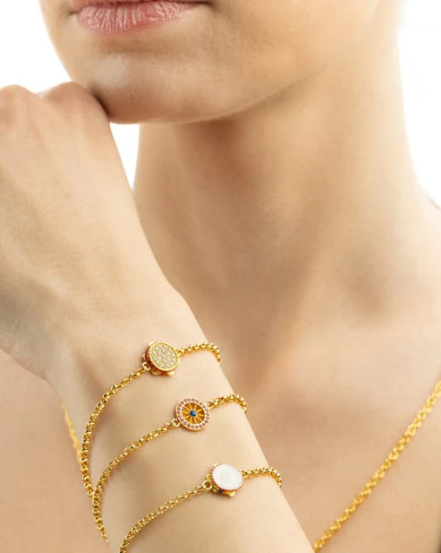 Bracciale Donna Isola Bella Rolò Tamburello 60000158 in Acciaio Placcato Oro e Smalti - Arena Gioielli