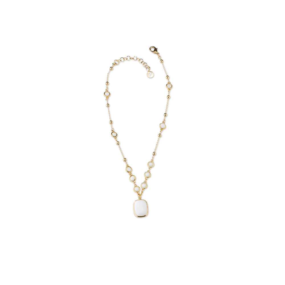 Collana Donna Sovrani Ottone Dorato a Y Madreperla Bianca Station J11580 - Sovrani