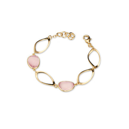 Bracciale Donna Sovrani Argento Dorato Quarzo Rosa J12354 - Sovrani