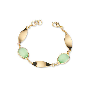 Bracciale Donna Sovrani Ottone Dorato Calcedonio Verde Menta J12366 - Sovrani