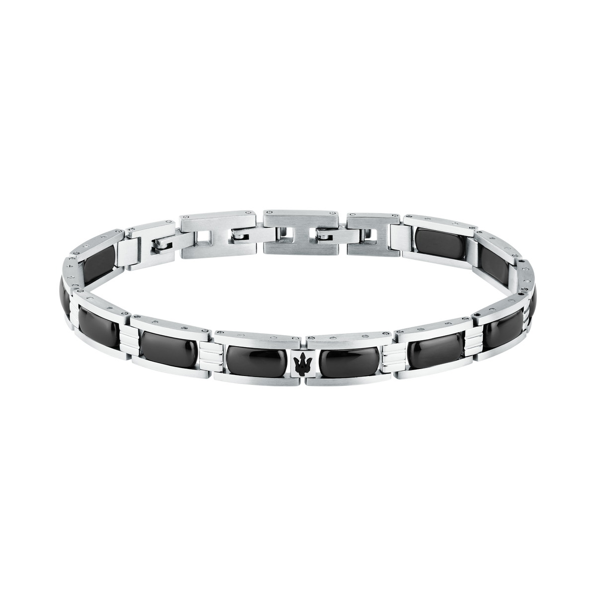 Bracciale Uomo Maserati Ceramic a Catena in Acciaio e Ceramica Nera con Tridente JM426ATZ102 - Maserati