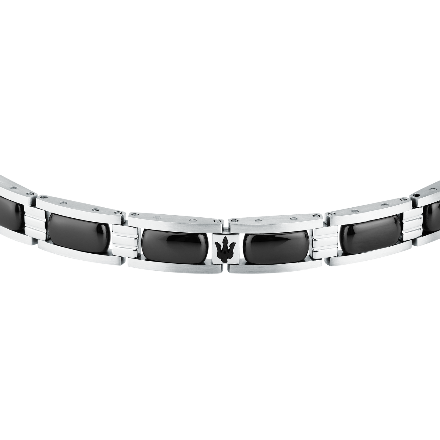Bracciale Uomo Maserati Ceramic a Catena in Acciaio e Ceramica Nera con Tridente JM426ATZ102 - Maserati