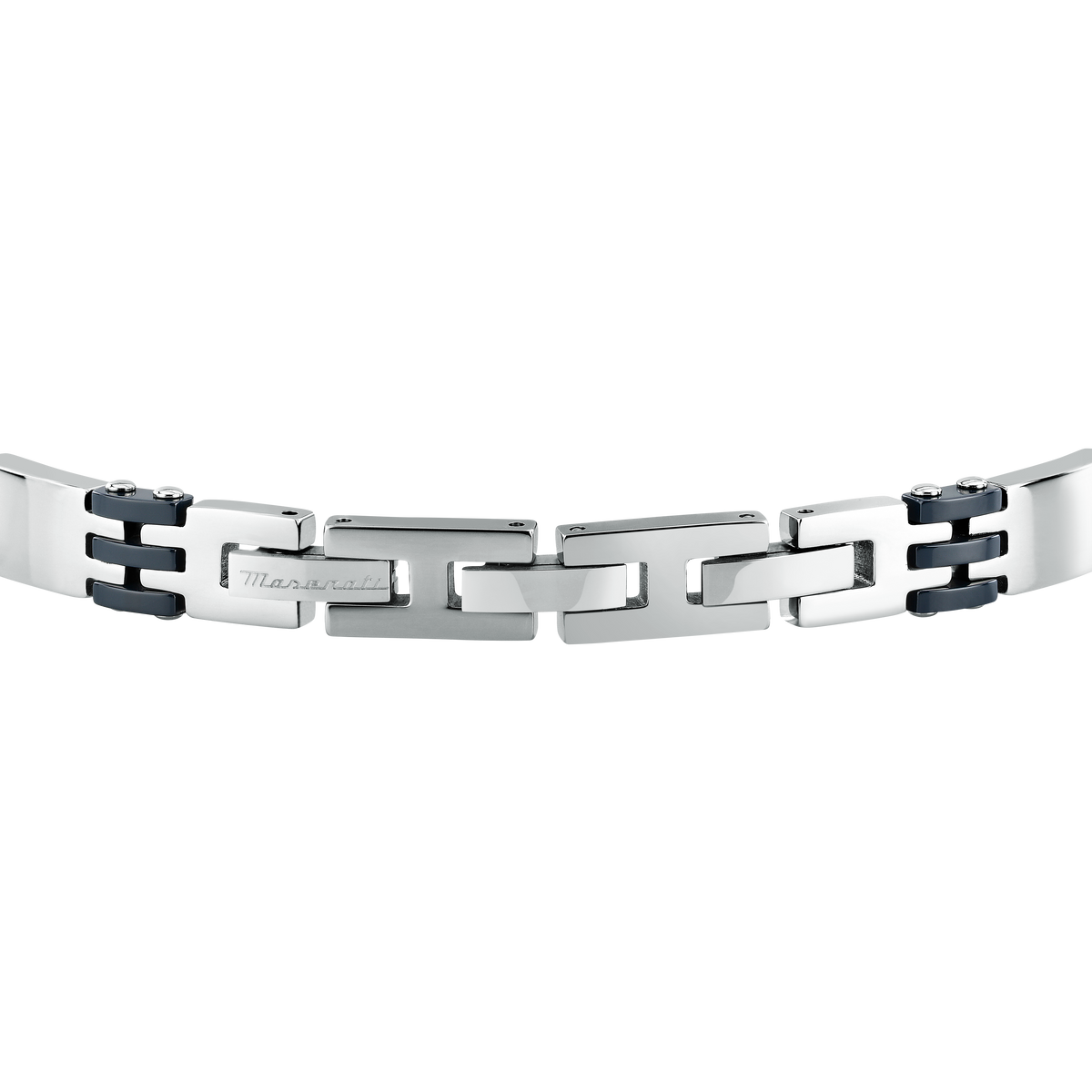 Bracciale Uomo Maserati Ceramic a Catena in Acciaio e Ceramica Chiara con Dettagli Blu JM426ATZ104 - Maserati