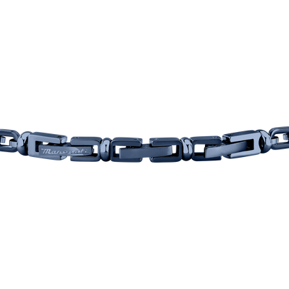 Bracciale Uomo Maserati Ceramic Catena in Acciaio Blu e Dettagli Rose Gold JM426ATZ90