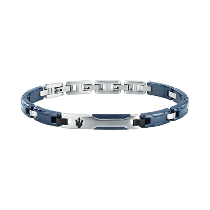 Bracciale Uomo Maserati Ceramic in Ceramica Blu e Acciaio con Tridente JM426ATZ94