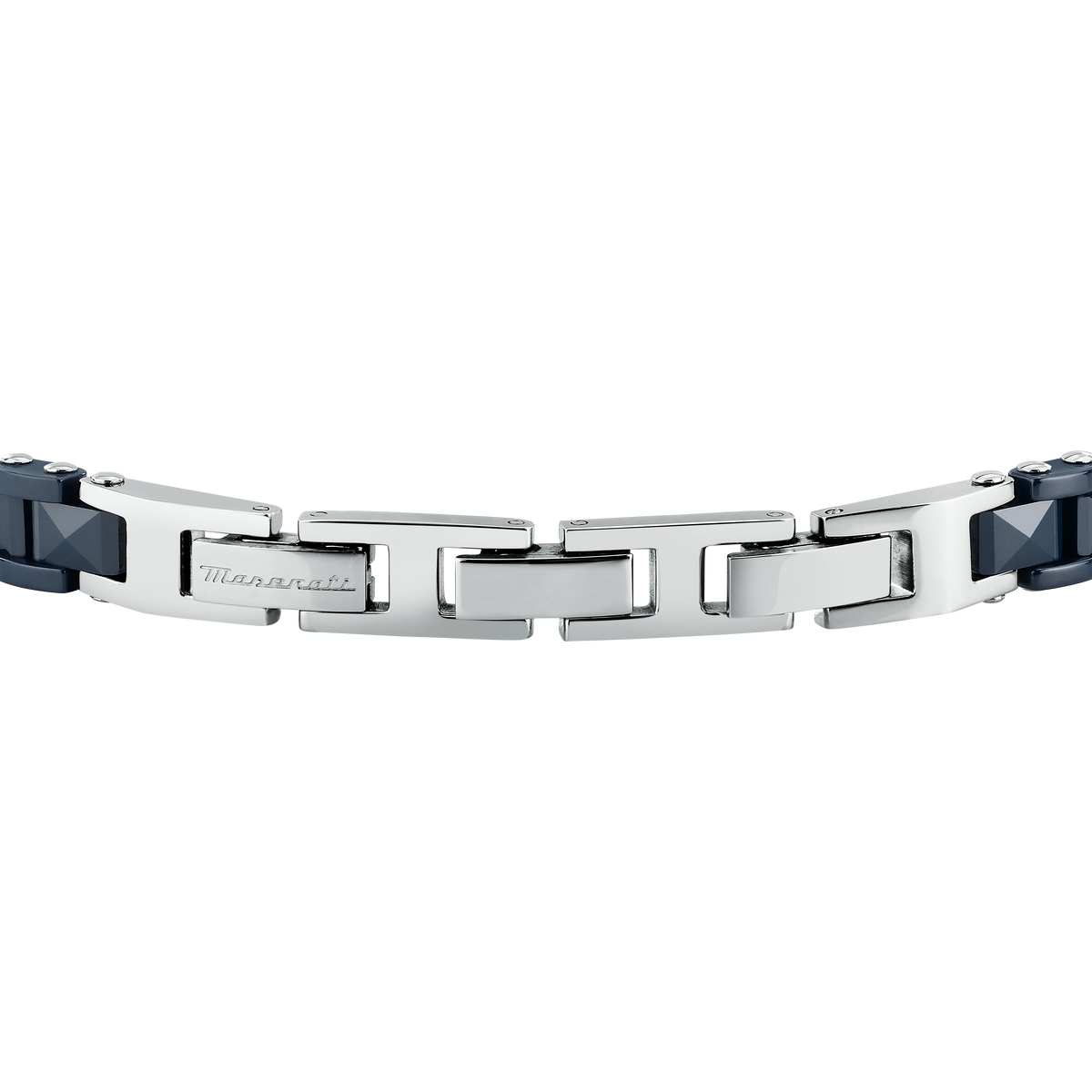 Bracciale Uomo Maserati Ceramic a Catena in Acciaio e Ceramica Blu con Tridente Rose Gold JM426ATZ97 - Maserati