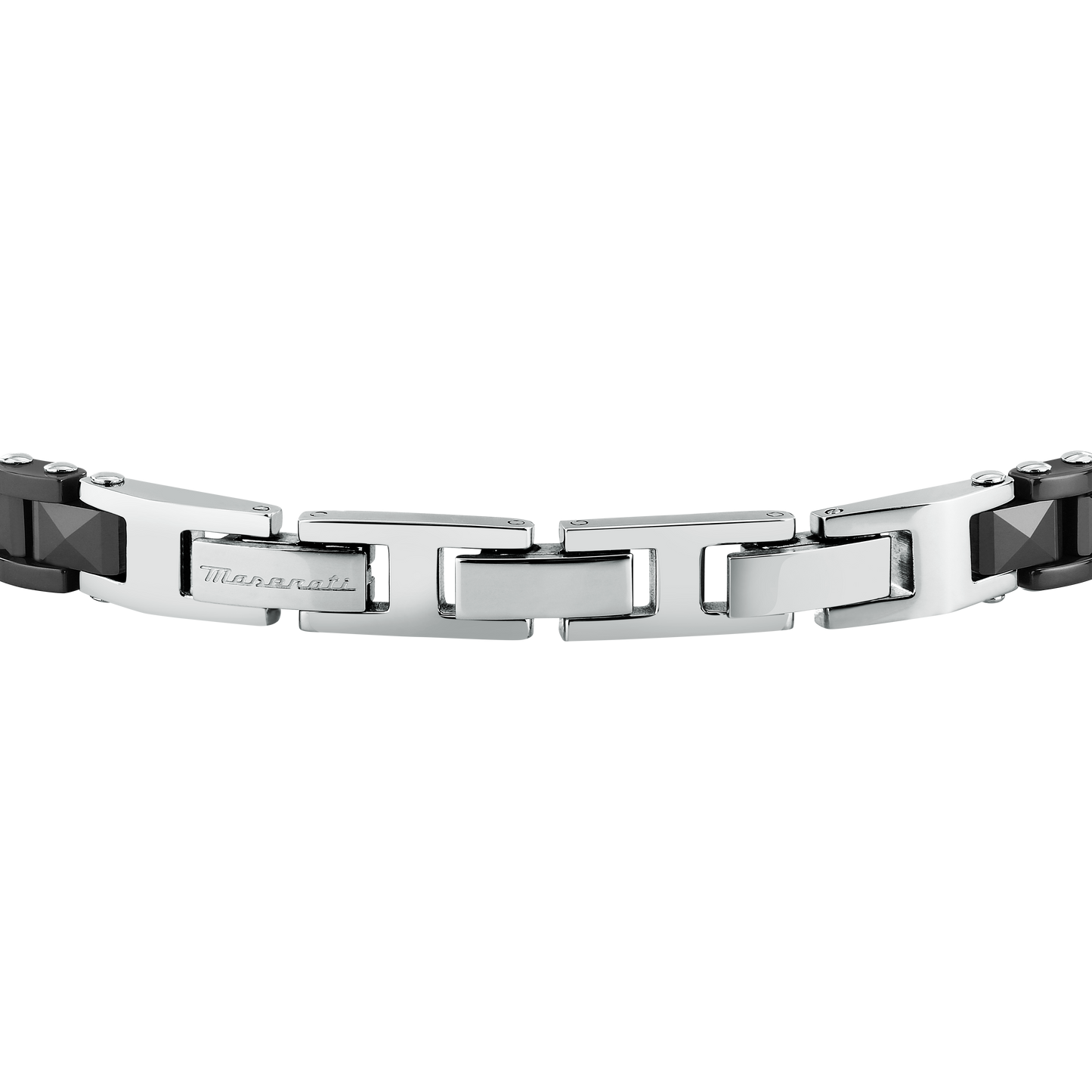 Bracciale Uomo Maserati Ceramic a Catena in Acciaio e Ceramica Nera con Tridente Rose Gold JM426ATZ98 - Maserati