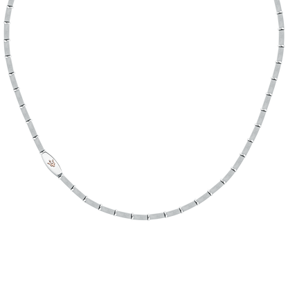 Collana Uomo Maserati Titanium a Catena in Acciaio Silver con Dettaglio Rose Gold JM426AXF01
