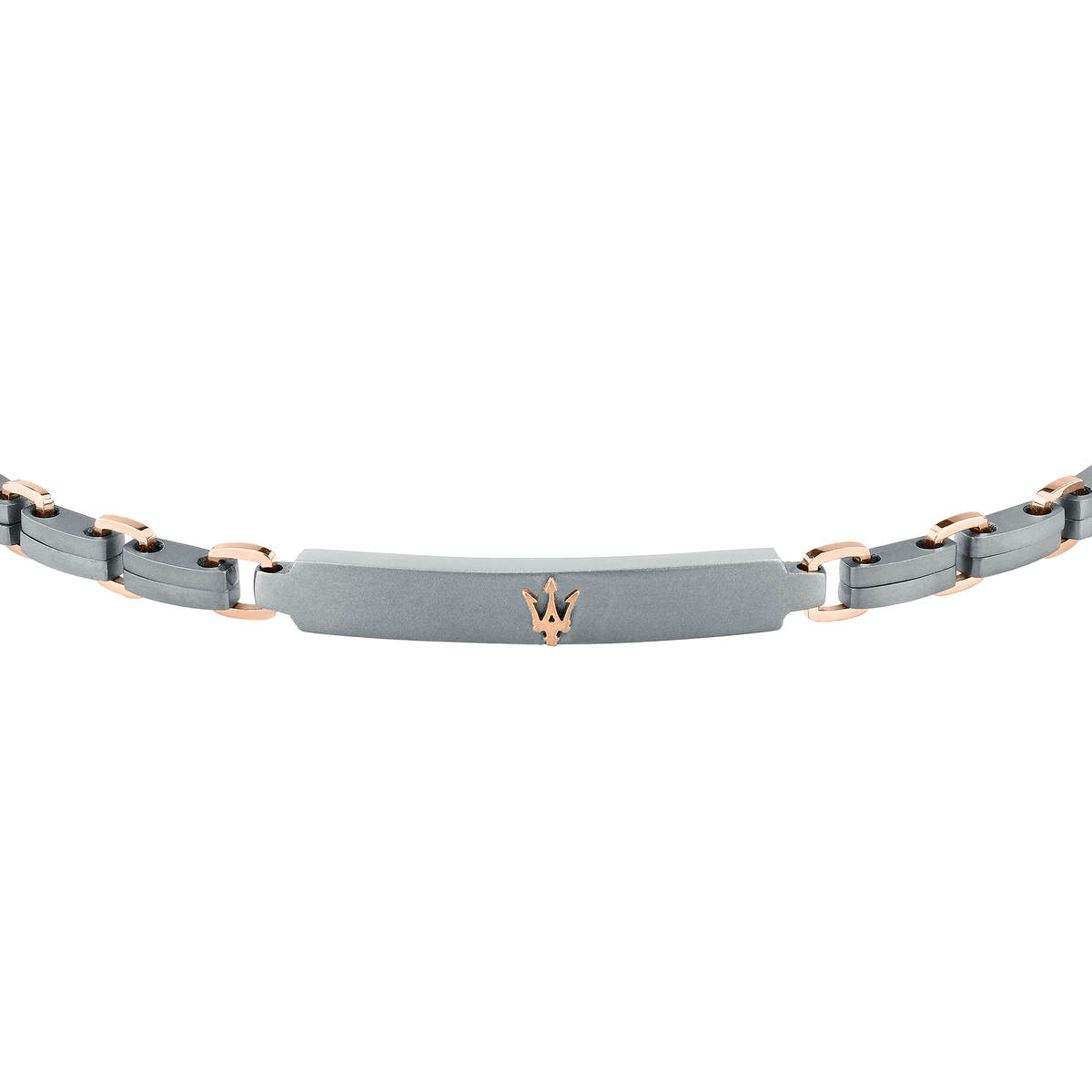 Bracciale Uomo Maserati Titanium a Catena in Acciaio Grigio con Dettagli Rose Gold JM426AXF05 - Maserati