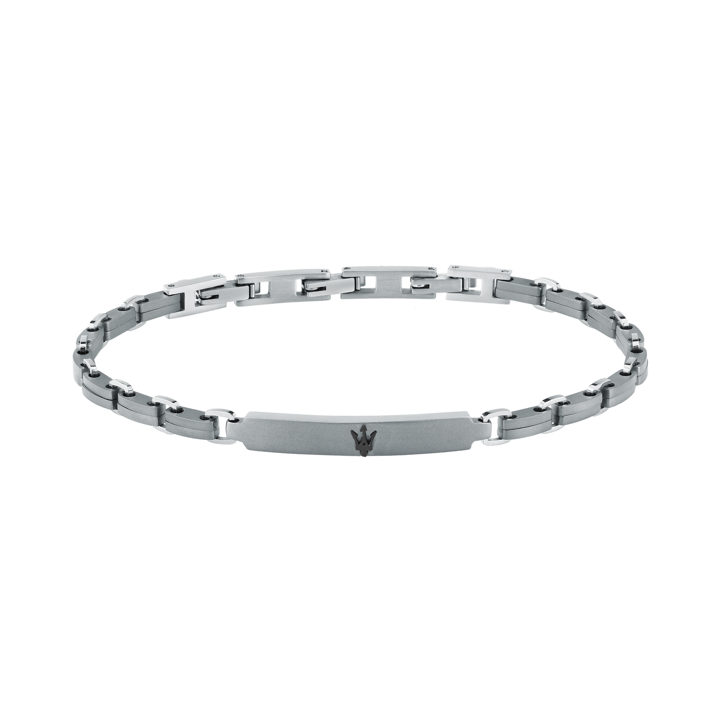Bracciale Uomo Maserati Titanium a Catena in Titanio e Acciaio Silver con Tridente Centrale JM426AXF06 - Maserati