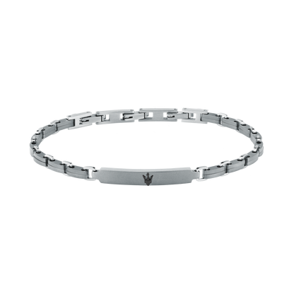 Bracciale Uomo Maserati Titanium a Catena in Titanio e Acciaio Silver con Tridente Centrale JM426AXF06