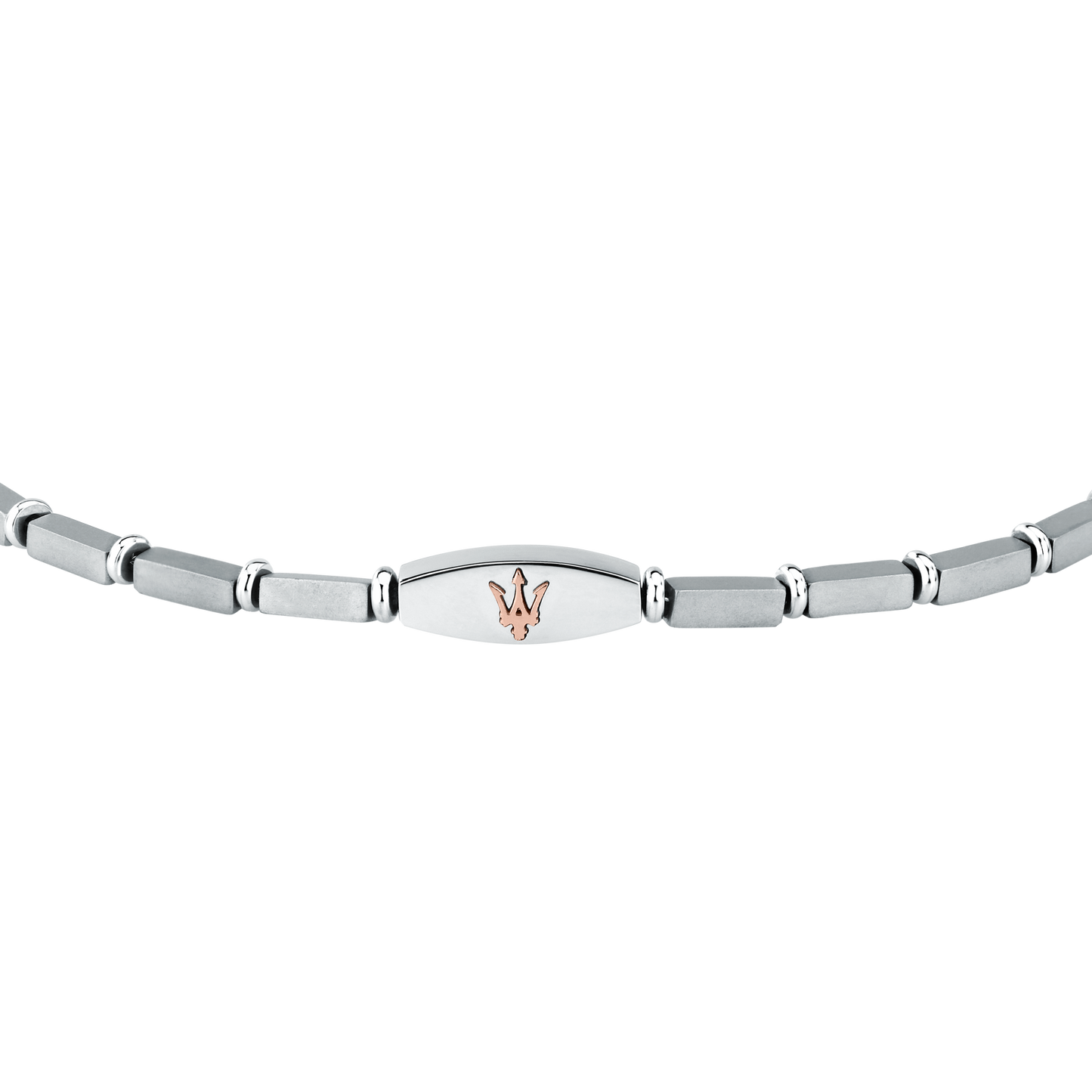Bracciale Uomo Maserati Titanium a Catena in Acciaio Silver con Dettaglio Rose Gold JM426AXF07 - Maserati