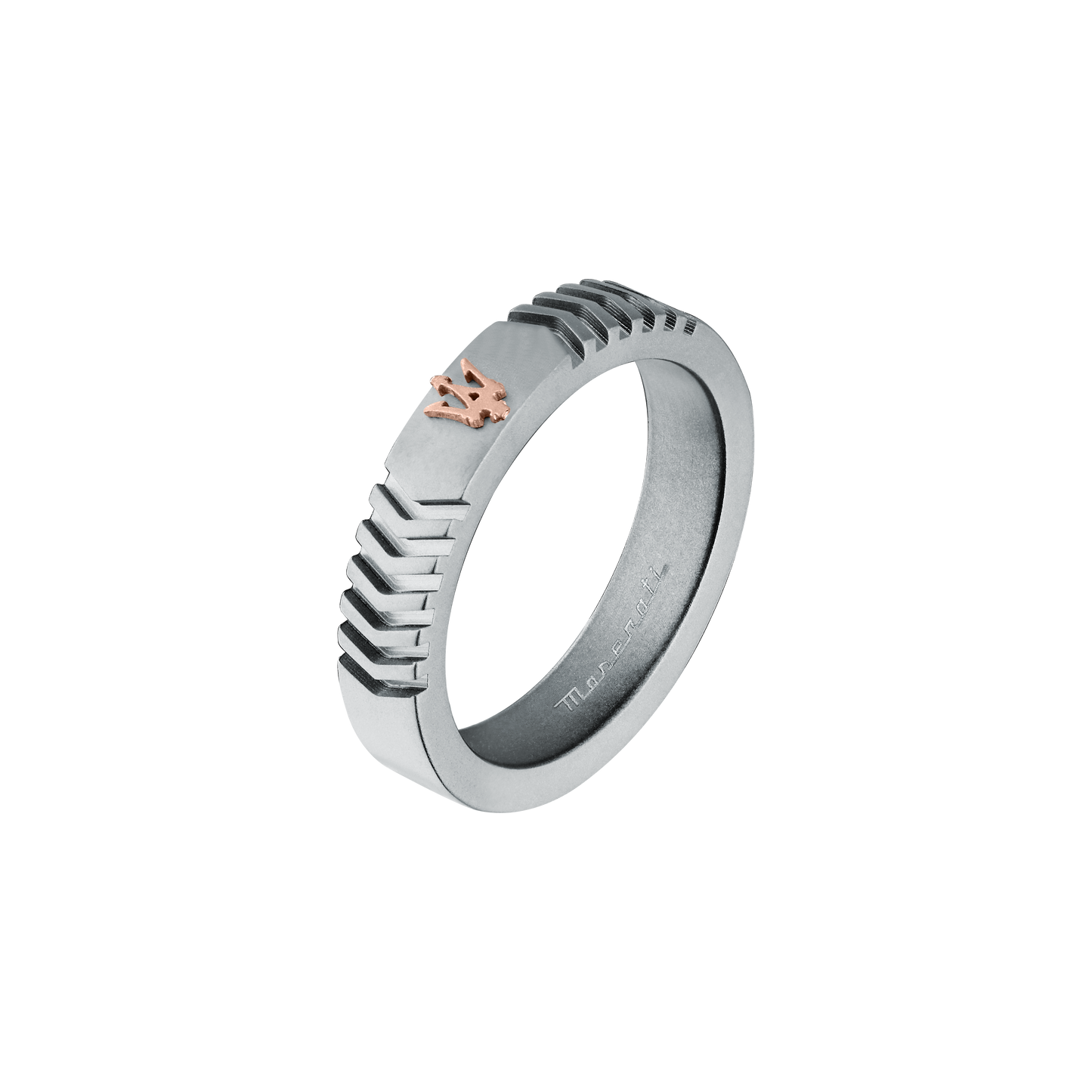 Anello Uomo Maserati Titanium in Titanio Grigio con Dettaglio Rose Gold JM426AXF100 - Maserati