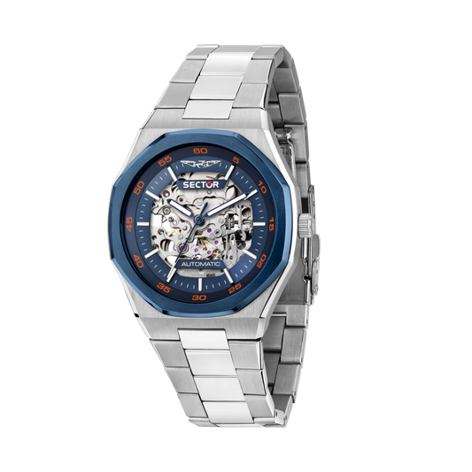 Orologio Uomo Sector OTTO150 Automatico Skeleton in Acciaio Silver con Lunetta Blu R3223150001 - Arena Gioielli - Sector