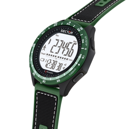 Orologio Digitale Uomo Sector Ex-53 Cinturino Verde e Nero R3251352002