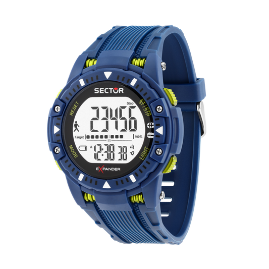 Orologio Digitale Uomo Sector Ex-54 Cinturino Poliuretano Blu 10 ATM R3251353002 - Arena Gioielli - Sector