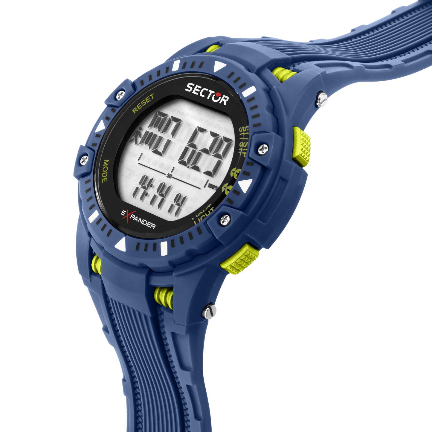 Orologio Digitale Uomo Sector Ex-54 Cinturino Poliuretano Blu 10 ATM R3251353002 - Sector