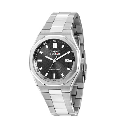 Orologio Uomo Sector OTTO150 Solo Tempo in Acciaio Silver con Quadrante Nero R3253550004