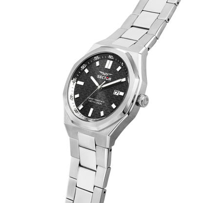Orologio Uomo Sector OTTO150 Solo Tempo in Acciaio Silver con Quadrante Nero R3253550004