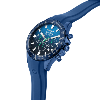 Orologio Uomo Sector 230 Cronografo in Acciaio Blu e Silicone Blu R3271661036 - Arena Gioielli
