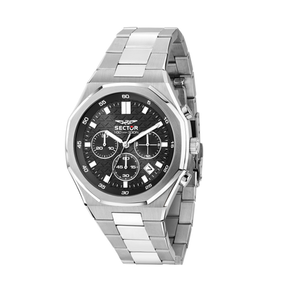 Orologio Uomo Sector OTTO150 Cronografo in Acciaio Silver con Quadrante Nero R3273650003