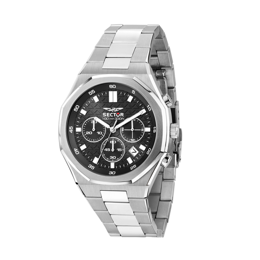Orologio Uomo Sector OTTO150 Cronografo in Acciaio Silver con Quadrante Nero R3273650003 - Arena Gioielli - Sector