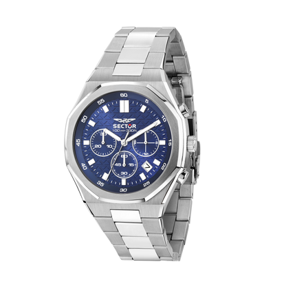 Orologio Uomo Sector OTTO150 Cronografo in Acciaio Silver con Quadrante Blu R3273650004