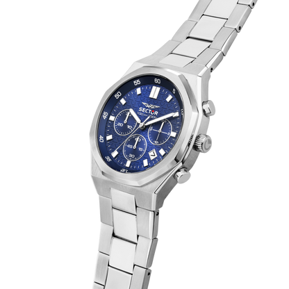 Orologio Uomo Sector OTTO150 Cronografo in Acciaio Silver con Quadrante Blu R3273650004