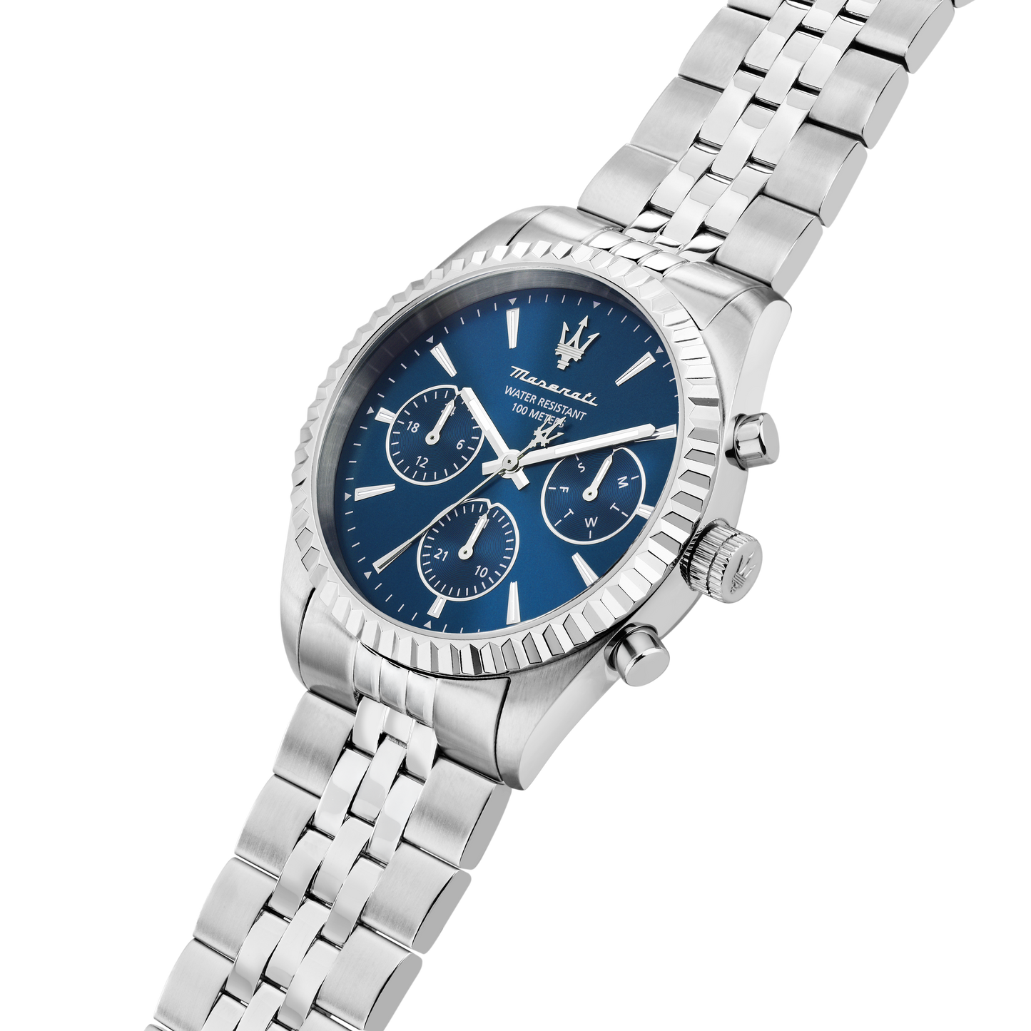 Orologio Uomo Maserati Competizione Multifunzione in Acciaio Silver con Quadrante Blu e Bracciale R8853100048 - Maserati