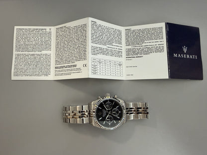 Orologio Uomo Maserati Competizione Multifunzione in Acciaio Silver con Quadrante Nero R8853100050 - Arena Gioielli