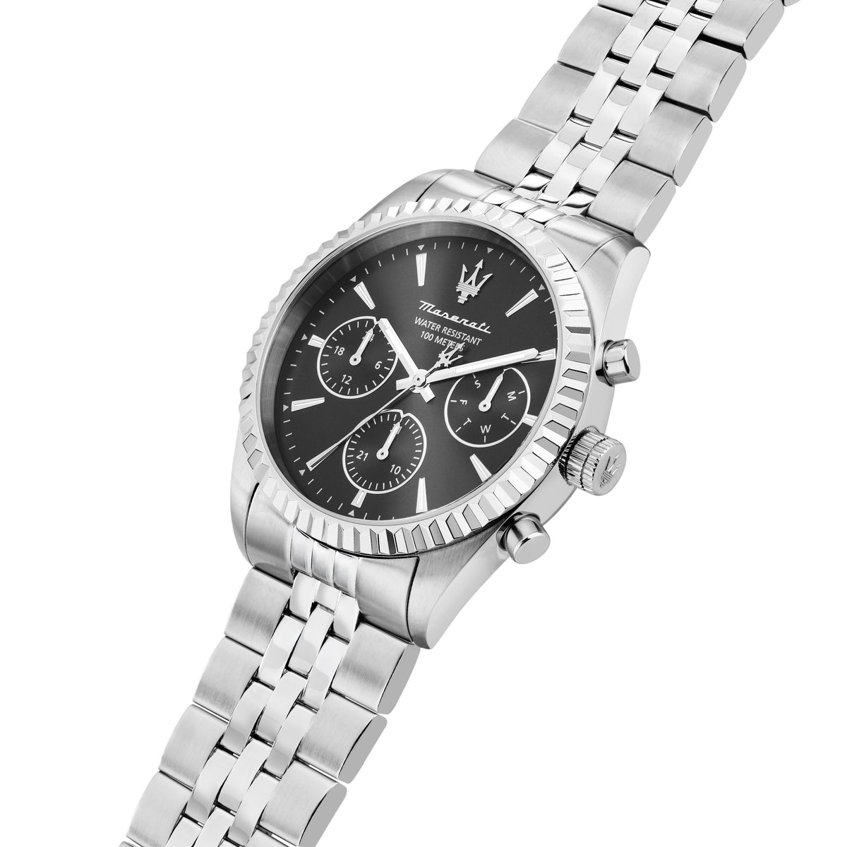 Orologio Uomo Maserati Competizione Multifunzione in Acciaio Silver con Quadrante Nero R8853100050 - Arena Gioielli - Maserati