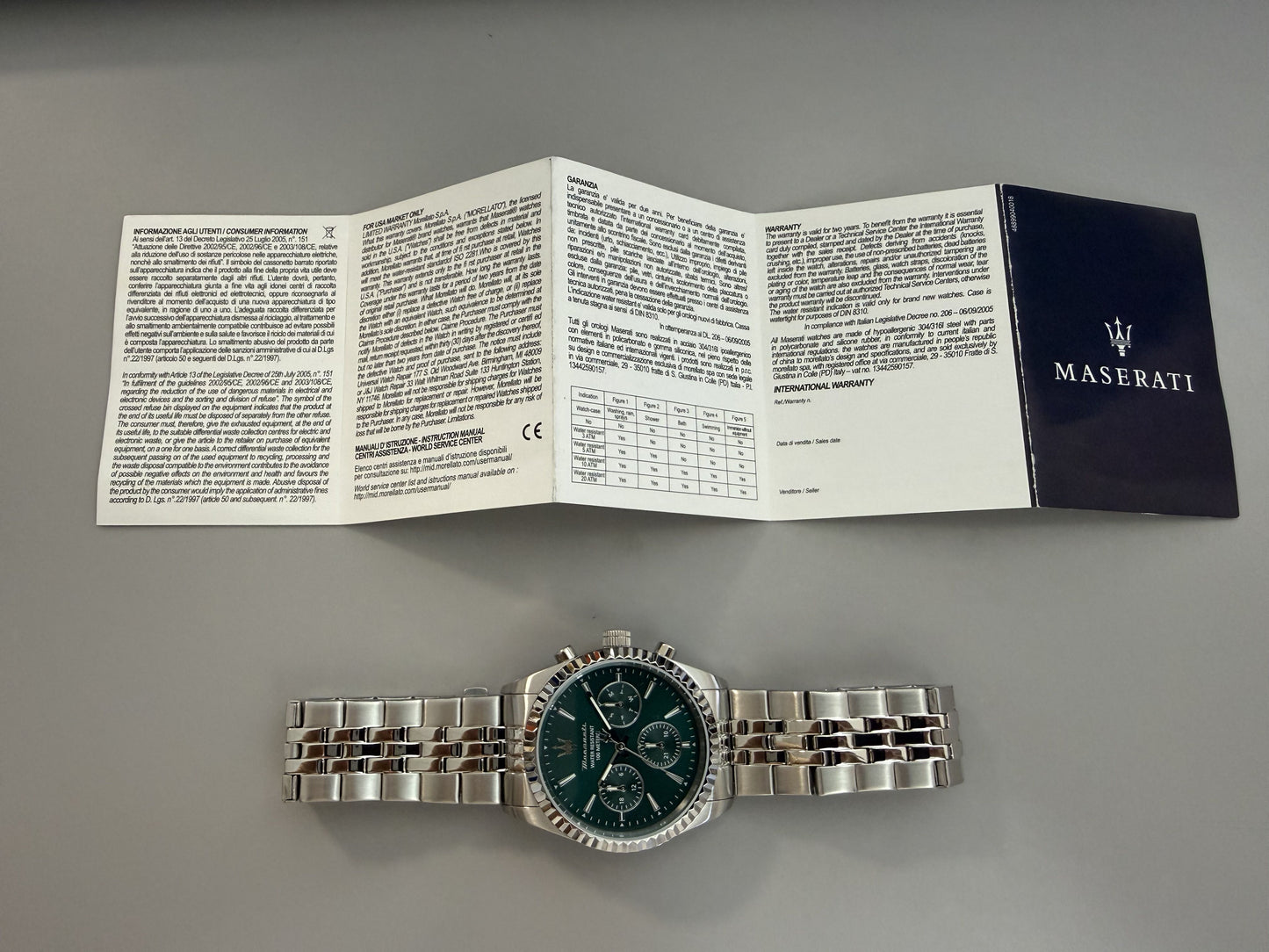 Orologio Uomo Maserati Competizione Multifunzione in Acciaio con Quadrante Verde R8853100052 - Maserati