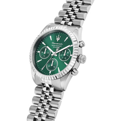 Orologio Uomo Maserati Competizione Multifunzione in Acciaio con Quadrante Verde R8853100052