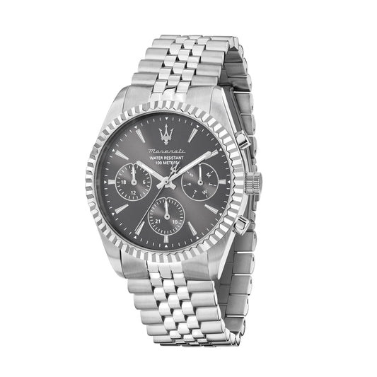 Orologio Uomo Maserati Competizione Multifunzione in Acciaio con Quadrante Grigio R8853100053 - Arena Gioielli - Maserati