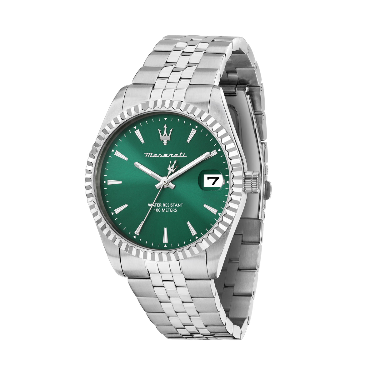Orologio Uomo Maserati Competizione Solo Tempo in Acciaio Silver con Quadrante Verde R8853100057 - Arena Gioielli - Maserati