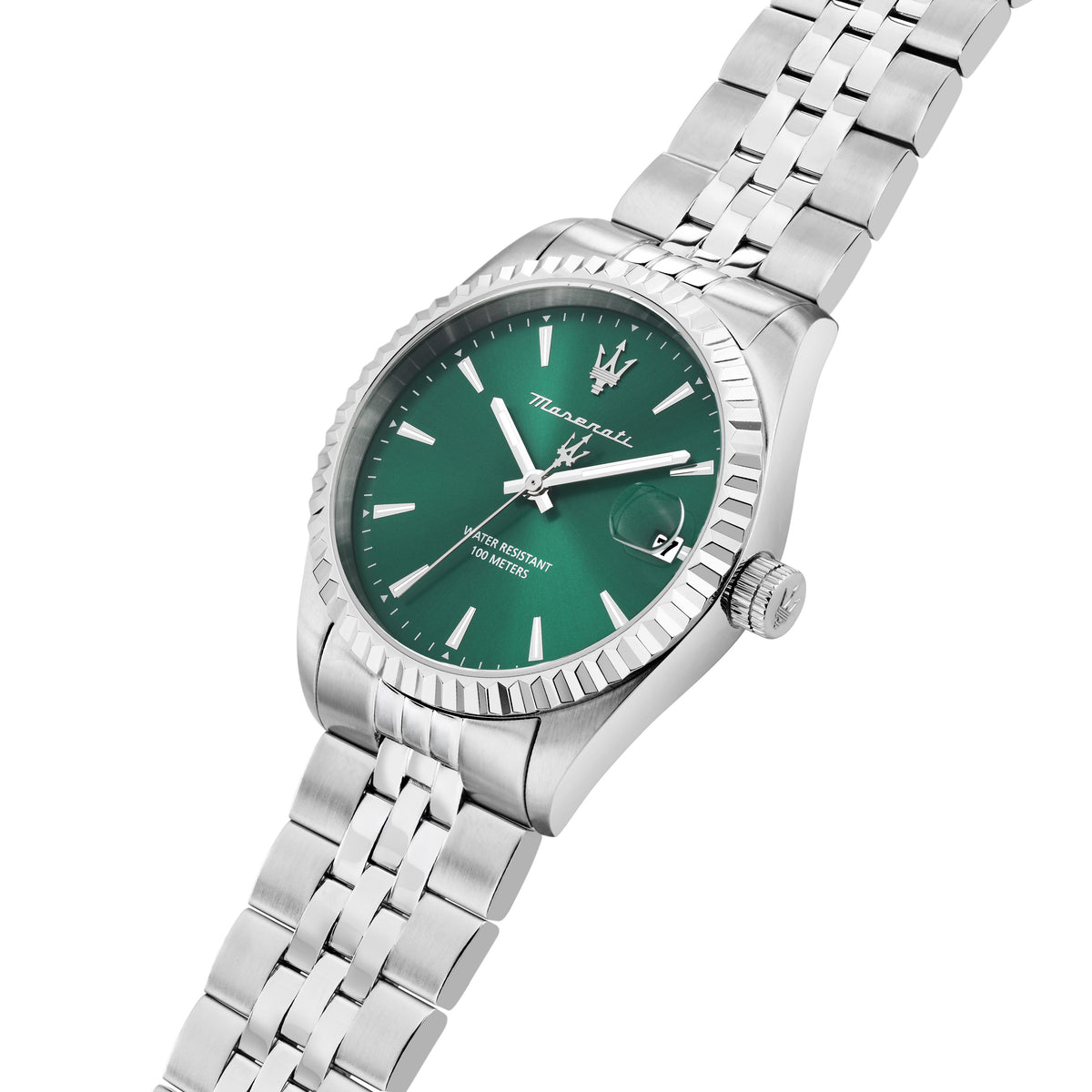 Orologio Uomo Maserati Competizione Solo Tempo in Acciaio Silver con Quadrante Verde R8853100057 - Arena Gioielli - Maserati