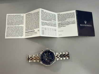 Orologio Uomo Maserati Epoca Cronografo in Acciaio Silver con Quadrante Blu R8873618039 - Arena Gioielli