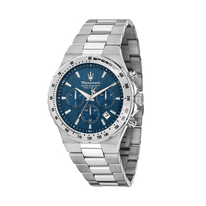 Orologio Uomo Maserati Sfida Cronografo in Acciaio Silver con Quadrante Blu R8873640029