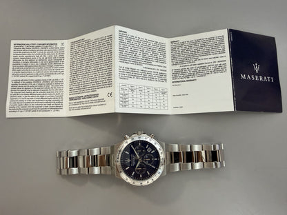 Orologio Uomo Maserati Sfida Cronografo in Acciaio Silver con Quadrante Blu R8873640029