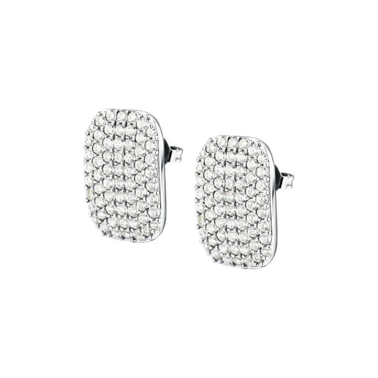 Orecchini Donna Morellato Trame a Lobo in Argento 925 Rodiato con Pavé di Cubic Zirconia SAAG04 - Arena Gioielli - Morellato