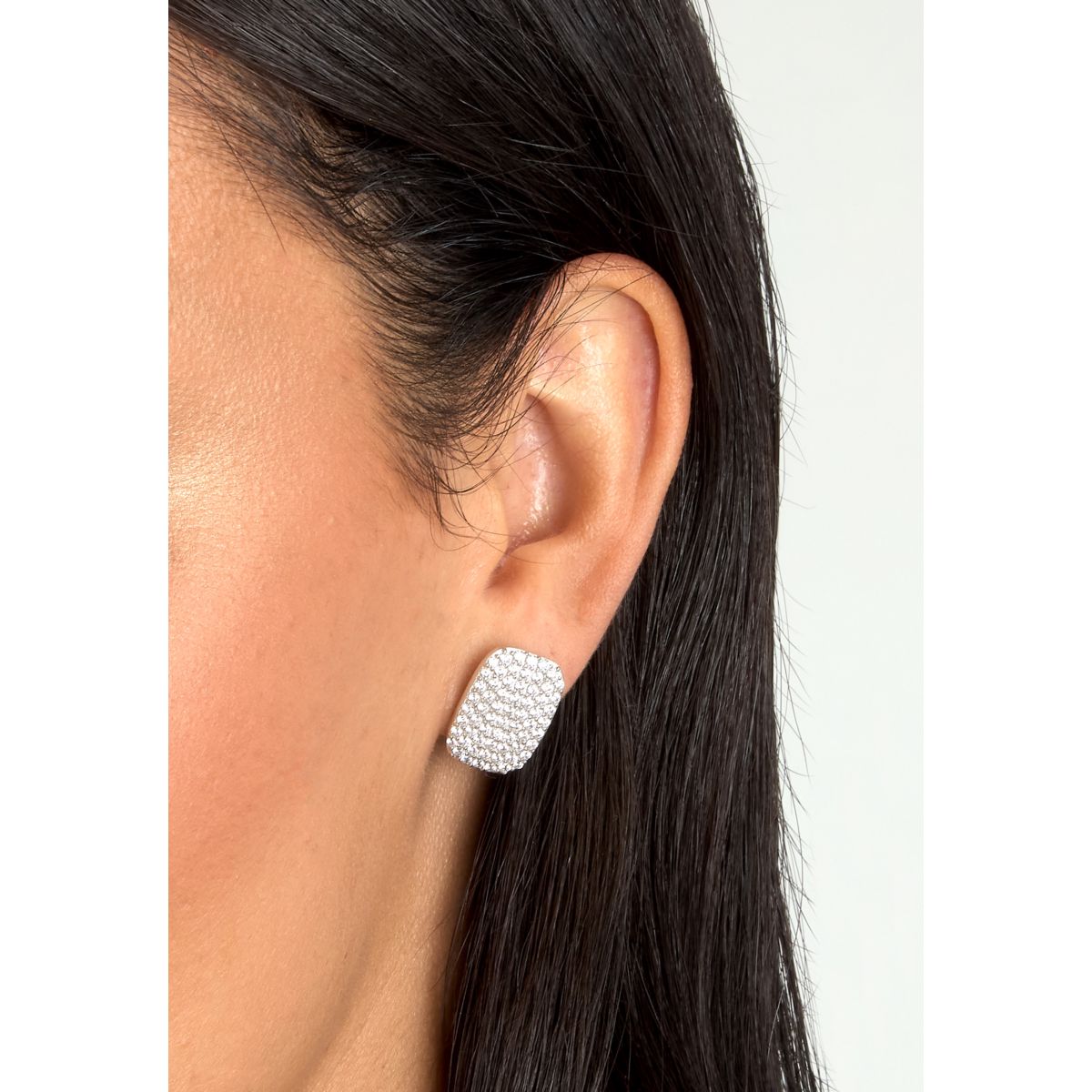 Orecchini Donna Morellato Trame a Lobo in Argento 925 Rodiato con Pavé di Cubic Zirconia SAAG04 - Morellato